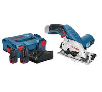 Scie circulaire 12V GKS 12V-26 + 2 batteries 3 Ah + chargeur + coffret L-BOXX - BOSCH - 06016A100Y