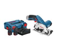 Scie circulaire 12V GKS 12V-26 + 2 batteries 3 Ah + chargeur + coffret L-BOXX - BOSCH - 06016A100Y