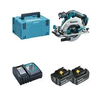 Scie circulaire 18V Ø165 mm DHS680ZJ + 2 batteries BL1850B 18V 5 Ah + 1 chargeur rapide DC18RC MAKITA