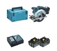 Scie circulaire 18V Ø165 mm DSS610ZJ + 2 batteries BL1850B 18V 5 Ah + 1 chargeur rapide DC18RC MAKITA