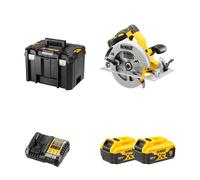 Scie circulaire 18V Ø184mm DCS570NT-XJ + 2 batteries 18V 5 Ah + 1 chargeur DCB1104-QW DEWALT