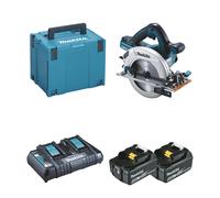 Scie circulaire 18V Ø190 mm DHS710ZJ + 2 batteries BL1850B 18V 5 Ah + 1 chargeur rapide double DC18RD MAKITA