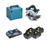 Scie circulaire 18V Ø190 mm DHS710ZJ + 4 batteries BL1850B 18V 5 Ah + 1 chargeur rapide double DC18RD MAKITA