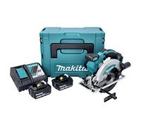 Makita DSS 610 RTJ Scie circulaire à main sans fil 18 V 165 mm + 2x Batteries BL 1850 B 5 Ah + Chargeur DC18RC + Makpac