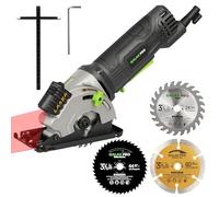 Scie Circulaire 580W GALAX PRO, 3500 RPM, Trois tranches de scie de 85 mm, Équipé de rails de guidage laser, Convenu pour le coupage du bois, du PVC et d'autres matériaux