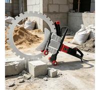 Scie circulaire à béton portative, profondeur de coupe de 40,6 cm, tête de coupe diamant, moteur 9800 W, 3000 tr/min, avec suppression de la poussière alimentée à l'eau