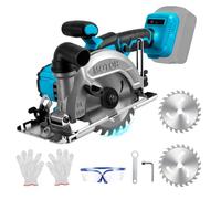 Scie circulaire à main sans fil 51 mm pour batterie Makita 18 V (sans batterie), mini scie circulaire sans balais avec 2 lames de scie (150 mm), 6000 tr/min, angle de coupe 0-45°, profondeur de coupe