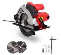 Scie circulaire avec guide laser 1200w - Livré avec 2 disques : un disque 24 dents et un disque 60 dents