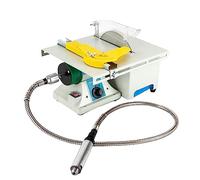 Scie circulaire de table, 750 W, meuleuse de table, polisseuse pour bijoux, pierre, meuleuse, polisseur, mini scie de table pour sculpter, polir et percer le jade, l'agate, le métal