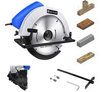 Scie circulaire électrique 1500 W - Scie circulaire multifonction compatible avec lame de scie circulaire, rails de guidage, 5000 tr/min, profondeur de coupe 55 mm, pour bois, métal souple, plastique,
