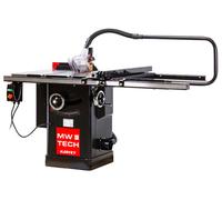 Scie circulaire Harvey sur table d'atelier diam. 250mm 2,25kw 230V butée 91cm MW-Tech TZ3M36