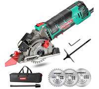 Scie Circulaire - HYCHIKA - 500W - 4500RPM - Profondeur de coupe 0-25mm - Moteur en Cuivre Pur