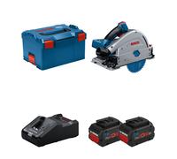 Scie circulaire plongeante Ø140 mm GKT 18V-52 GC LBOXX + 2 batteries Procore 18V 8 Ah + 1 chargeur GAL 18V-160 BOSCH