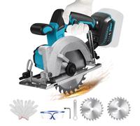 Scie circulaire portative sans fil compatible avec batterie Makita 18 V (sans batterie), mini scie circulaire sans brosse, 6200 tr/min, angle de coupe réglable 0-45°, profondeur de coupe 0 à 51 mm