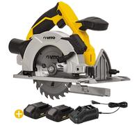 Scie Circulaire sans fil 20V + 2 Batteries Lithium 4AH + Chargeur rapide VITO EG