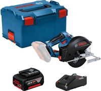 Scie circulaire sans fil Bosch GKM 18V-50 Ø 136 mm / 1x 5,0 Ah + GAL 18V-40 dans L-Boxx