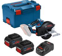 Scie circulaire sans fil Bosch GKM 18V-50 Ø 136 mm / 2x 5,5 Ah ProCORE + GAL 1880 CV dans L-Boxx