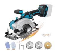 Scie circulaire sans fil compatible avec Makita 18V, mini scie circulaire à main sans balais avec 2 lames (125 mm), profondeur de coupe 45 mm, angle réglable de 0 à 45 °, pour couper bois, PVC