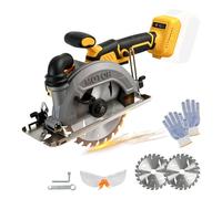 Scie circulaire sans fil de 15,2 cm compatible avec batterie Dewalt 18 V (sans batterie), scie circulaire sans balais 6200 tr/min avec 2 lames de scie à 24 dents, profondeur de coupe maximale de 3,3