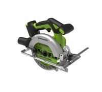 Scie circulaire sans fil Greenworks 24 V à moteur sans balais, 165 mm, 5 000 tr/min, lame de 20 mm, profondeur de coupe réglable 45°/90°, éclairage LED, sans batterie ni chargeur CRG404