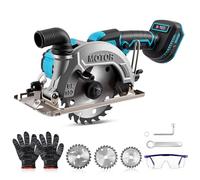 Scie circulaire sans fil pour batterie Makita 18 V, 7000 tr/min Mini scie circulaire sans balais avec 3 lames de scie (125 mm, 140 mm, 150 mm), angle de coupe réglable pour couper le carrelage et le
