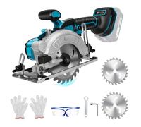 Scie circulaire sans fil pour Makita 18 V batterie, mini scie circulaire manuelle Sans brosse (sans batterie), 125mm 2 Lames, Profondeur de Coupe 41mm(90°), 32.5mm(45°), pour Bois, Carrelage, Métal