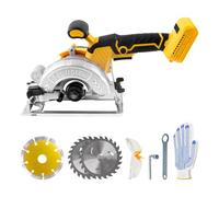 Scie circulaire sans fil pour scie circulaire électrique Dewalt 18 V 20 V, 1000 W 6200 tr/min avec 3 lames de scie de 125 mm, biseau 0-45°, profondeur de 32 mm pour bois, métal souple, plastique