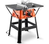 Scie circulaire sur table avec support, Scie circulaire sur table compacte et portable de 1800 W, diamètre extérieur de la lame de 254 MM, capacité de coupe maximale de 200 MM, vitesse de coupe de 480