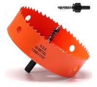 Scie cloche 115mm Orange, Acier rapide HSS M42 bi-métal Scie cloche bois, Fraise à trous avec tige hexagonale et foret avec profondeur de coupe de 35mm pour bois, cloison sèche et tôle métallique