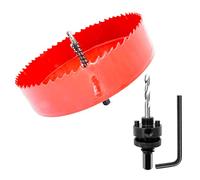 Scie cloche 155mm, LAIWEI A2 mèche cloche à arbre pour usage intensif, foret 4341,outil de perçage pour percer des trous dans différents types de bois, aluminium, PVC, etc.