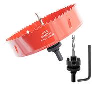 Scie cloche 160mm, LAIWEI A2 mèche cloche à arbre pour usage intensif, foret 4341,outil de perçage pour percer des trous dans différents types de bois, aluminium, PVC, etc.