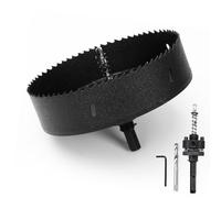Scie cloche - 165 mm - bi-métal - Avec tige SDS plus et tige hexagonale - Couronne de forage pour bois, placoplâtre, métaux fins, plastiques