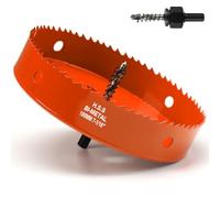 Scie cloche - 180 mm - Orange - Acier rapide HSS M42 bi-métal - Scie cloche avec tige hexagonale et foret avec profondeur de coupe de 35 mm - Pour bois, construction sèche et tôle métallique