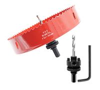 Scie cloche 180mm, LAIWEI A2 mèche cloche à arbre pour usage intensif, foret 4341,outil de perçage pour percer des trous dans différents types de bois, aluminium, PVC, etc.