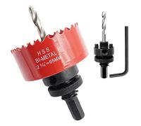 Scie cloche 65mm, LAIWEI A2 mèche cloche à arbre pour usage intensif, foret 4341,outil de perçage pour percer des trous dans différents types de bois, aluminium, PVC, etc.