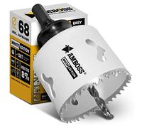 Scie cloche 68 mm - Enclume bi-métal (avec support standard 6 carts) Idéal pour boîte murale creuse, spot LED, prise en placoplâtre/bois