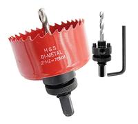 Scie cloche 75mm, LAIWEI A2 mèche cloche à arbre pour usage intensif, foret 4341,outil de perçage pour percer des trous dans différents types de bois, aluminium, PVC, etc.