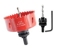 Scie cloche 90mm, LAIWEI A2 mèche cloche à arbre pour usage intensif, foret 4341,outil de perçage pour percer des trous dans différents types de bois, aluminium, PVC, etc.