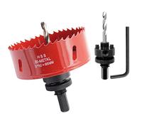 Scie cloche 95mm, LAIWEI A2 mèche cloche à arbre pour usage intensif, foret 4341,outil de perçage pour percer des trous dans différents types de bois, aluminium, PVC, etc.