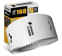 Scie cloche à enclume bi-métal HSS M42, 168 mm, pour acier, panneaux de particules, bois dur, plaque de plâtre, etc. - Profondeur de coupe : 48 mm - Sans support