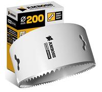 Scie cloche à enclume bi-métal HSS M42 - 200 mm - Pour acier, panneaux de particules, bois dur, plaque de plâtre, etc. - Profondeur de coupe : 48 mm - Sans support