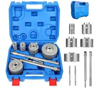 Scie Cloche Béton Lot de 9 Foret à Béton-30/40/65/80/100mm Mèche de Forage Carotteuse Trépan Beton pour Ciment Brique Mur