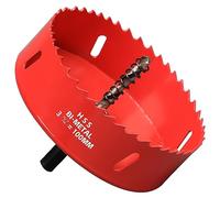 Scie Cloche Bi-métal 100 mm, M42 HSS Bimétallique Scie Trèpan avec Foret de Centrage pour Robuste Perceuse à Percer pour Fer, Aluminium, Bois, Cloison Sèche, Tuyau, Panneau de Fibres de Bois/Rouge