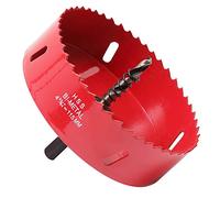 Scie Cloche Bi-métal 115 mm, M42 HSS Bimétallique Scie Trèpan avec Foret de Centrage pour Robuste Perceuse à Percer pour Fer, Aluminium, Bois, Cloison Sèche, Tuyau, Panneau de Fibres de Bois/Rouge