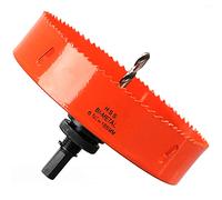 Scie Cloche Bi-métal 155 mm, M42 HSS Bimétallique Scie Trèpan avec Foret de Centrage pour Robuste Perceuse à Percer pour Fer, Aluminium, Bois, Cloison Sèche, Tuyau, Panneau de Fibres de Bois/Orange