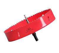 Scie Cloche Bi-métal 175 mm, M42 HSS Bimétallique Scie Trèpan avec Foret de Centrage pour Robuste Perceuse à Percer pour Fer, Aluminium, Bois, Cloison Sèche, Tuyau, Panneau de Fibres de Bois/Rouge