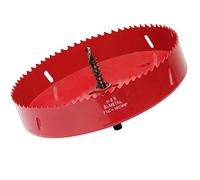Scie Cloche Bi-métal 180 mm, M42 HSS Bimétallique Scie Trèpan avec Foret de Centrage pour Robuste Perceuse à Percer pour Fer, Aluminium, Bois, Cloison Sèche, Tuyau, Panneau de Fibres de Bois/Rouge