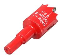 Scie Cloche Bi-métal 25 mm, M42 HSS Bimétallique Scie Trèpan avec Foret de Centrage pour Robuste Perceuse à Percer pour Fer, Aluminium, Bois, Cloison Sèche, Tuyau, Panneau de Fibres de Bois/Rouge