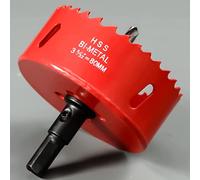 Scie Cloche Bi-métal 80 mm, M42 HSS Bimétallique Scie Trèpan avec Foret de Centrage pour Robuste Perceuse à Percer pour Fer, Aluminium, Bois, Cloison Sèche, Tuyau, Panneau de Fibres de Bois/Rouge