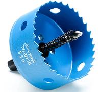 Scie Cloche Bi-métal 80 mm, M42 HSS Bimétallique Scie Trèpan avec Foret de Centrage pour Robuste Perceuse à Percer pour Fer, Aluminium, Bois, Cloison Sèche, Tuyau, Panneau de Fibres de Bois/Bleu